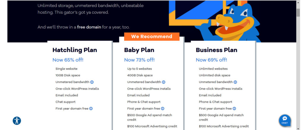 HostGator plans